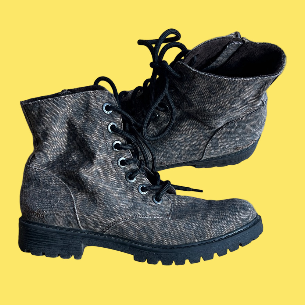 Blowfish Malibu Animal Print Zip Combat Boots
